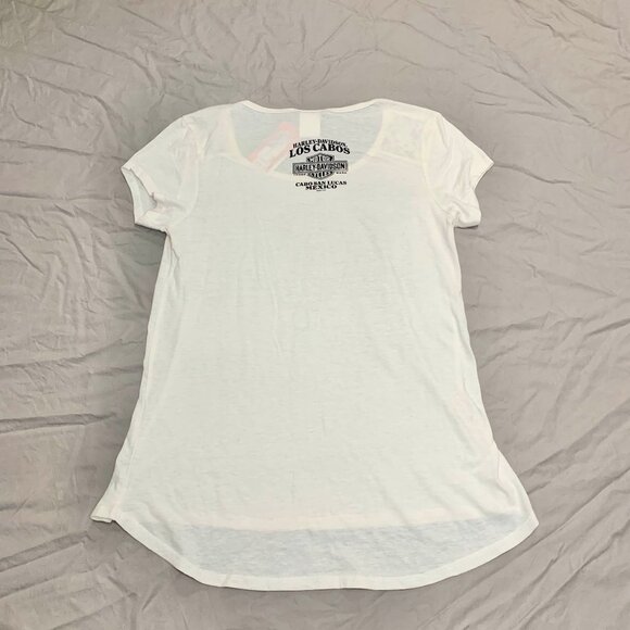 NWT Harley Davidson Los Cabos Mexico 2017 T-Shirt Womens MD Dusk Rise Lace - Picture 7 of 8